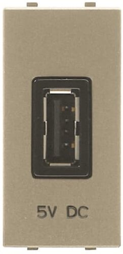 Розетка USB тип A без рамки ABB Niessen Zenit 1-м. 1 мод. 2000 мА N2185.2 CV шампань картинка